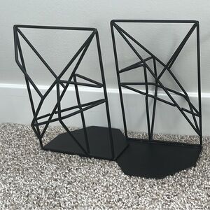 Modern Black Geometric Bookends